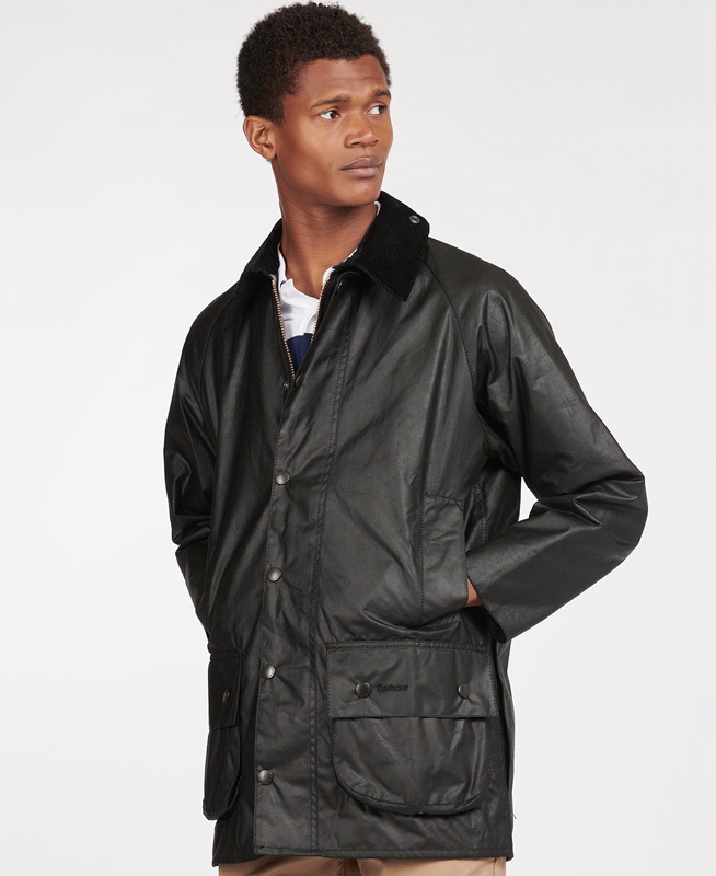 Black Men's Barbour Beaufort® Waxed Jackets | ONXHIQ-172