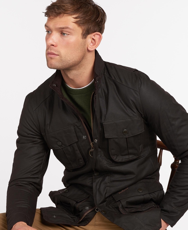 Black Men's Barbour Corbridge Waxed Jackets | UGZYAO-583