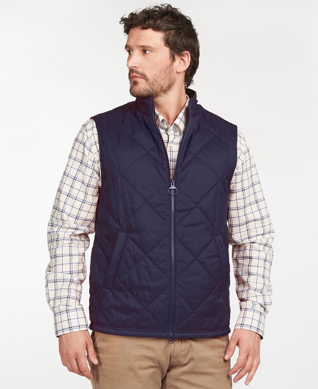 Blue Men's Barbour Finn Vest | LQBMUX-390