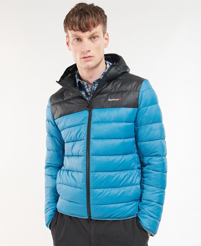 Blue Men's Barbour Kendle Baffle Quilted Jackets | ASLUMI-831