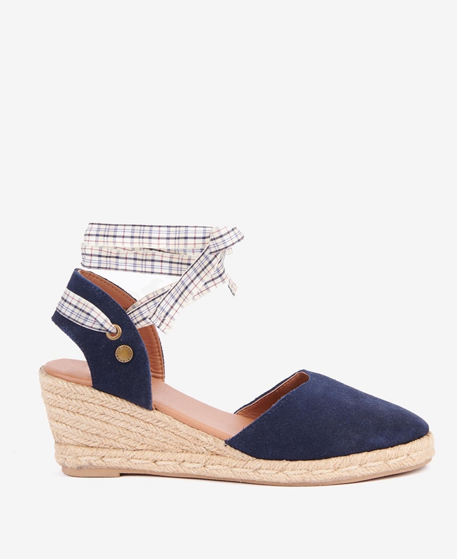 Blue Women's Barbour Whitney Wedge Sandals | GMFVZY-906