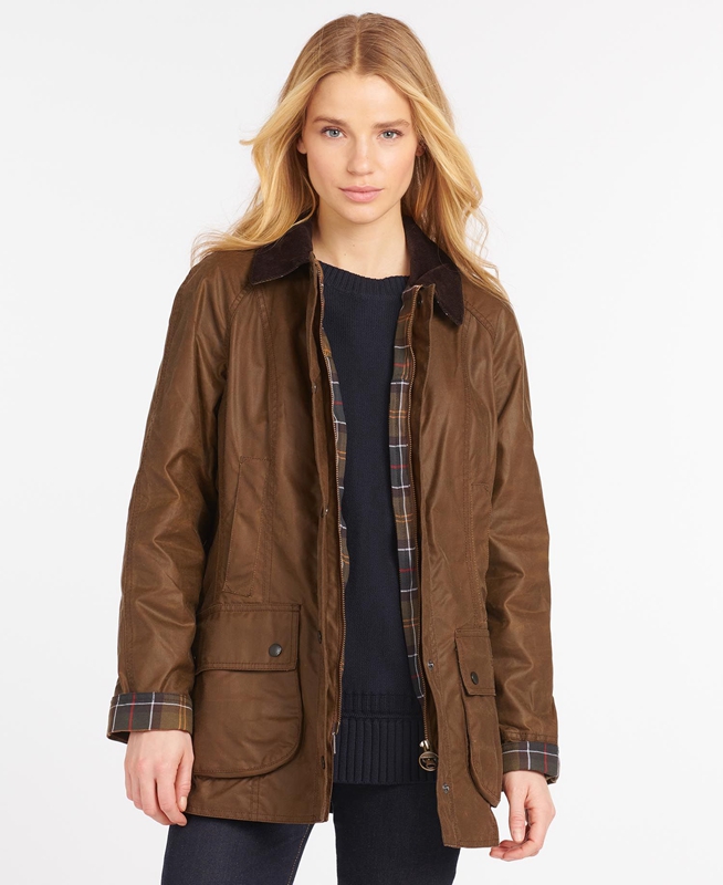 Brown Women's Barbour Beadnell® Waxed Jackets | FHQDXP-153