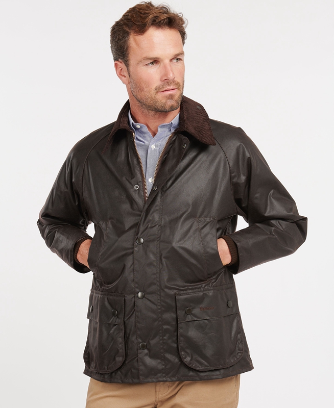 Coffee Men's Barbour Bedale® Waxed Jackets | UKWAZE-087