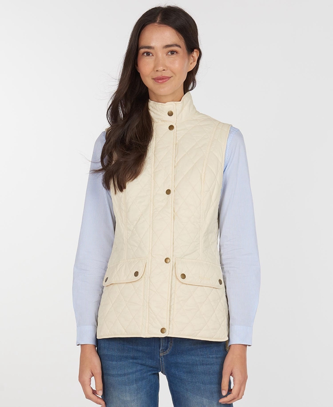 Cream Women's Barbour Weste Otterburn Vest | PRZCBT-951