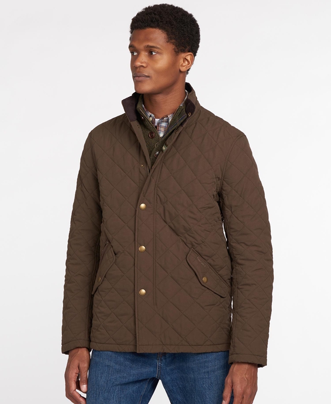 Green Men's Barbour Shoveler Quilted Jackets | PYOVHZ-130