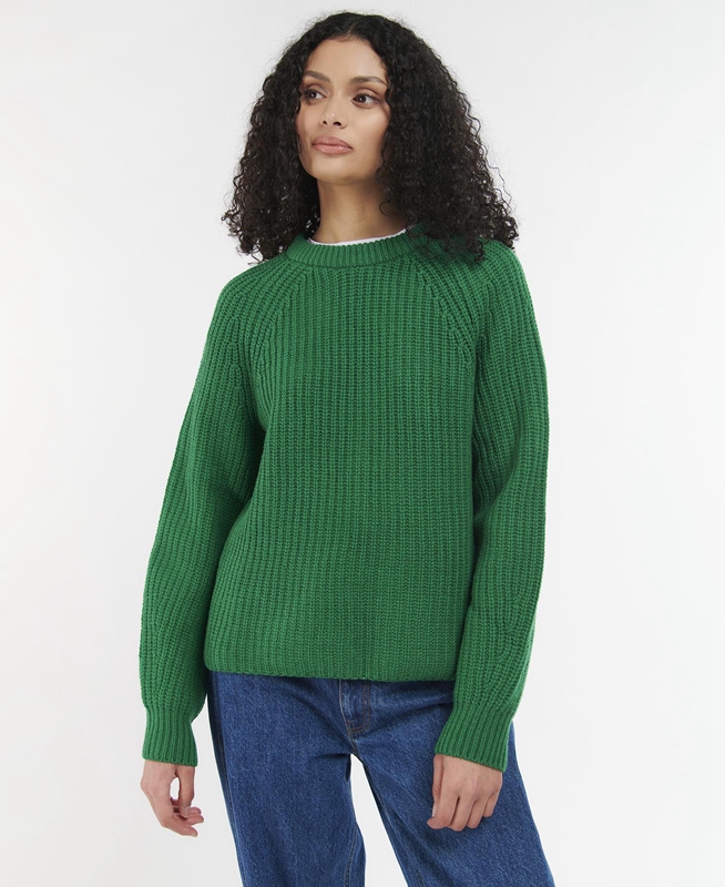 Green Women's Barbour Hartley Knit Sweaters | BCSNIA-410