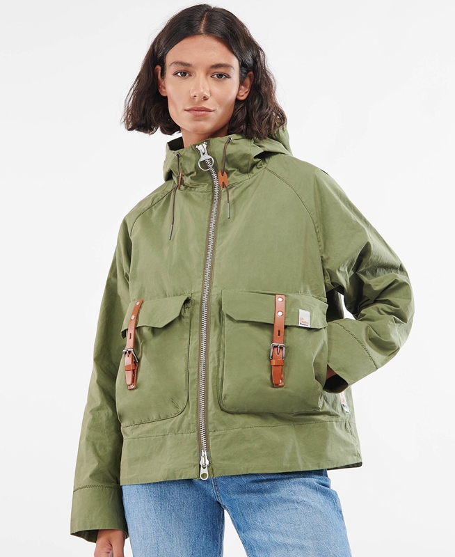 Green Women's Barbour x Ally Capellino Tip Casual Jackets | QDKFPL-416