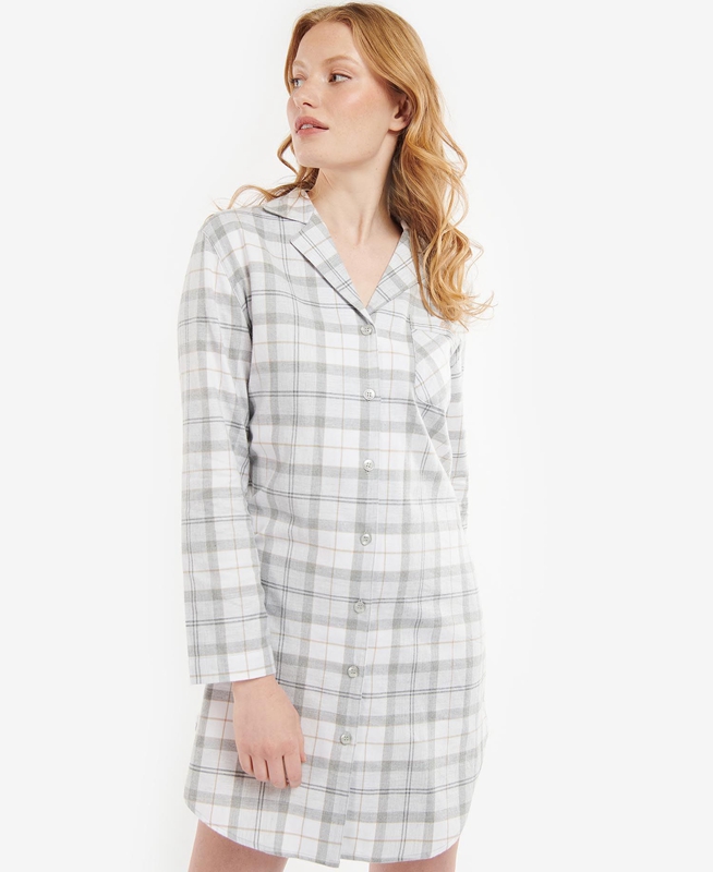 Grey Women's Barbour Etta Nightshirt Nightwear | VJSBIK-793