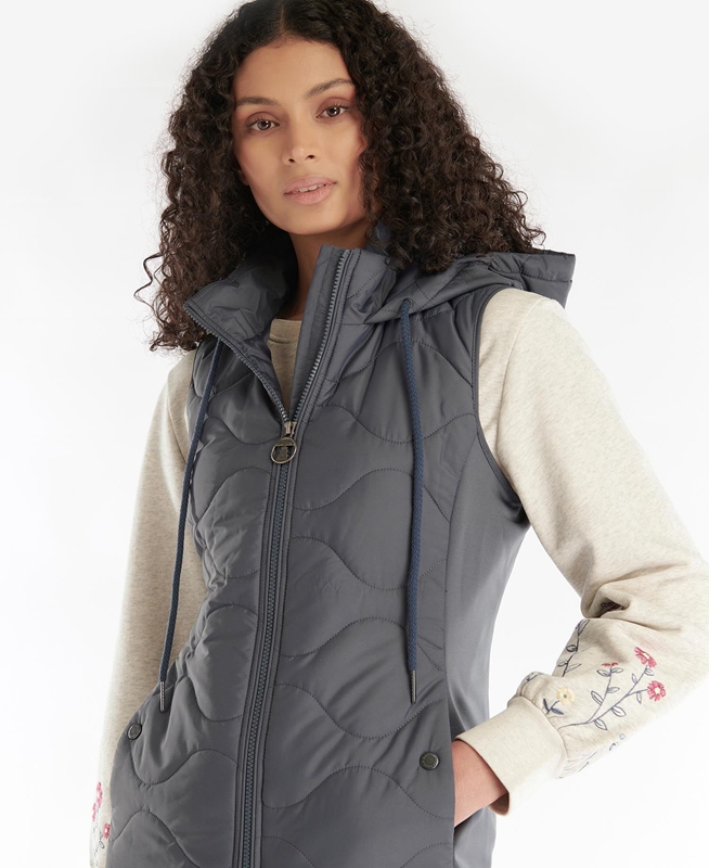 Grey Women's Barbour Thrift Quilted Sweatshirts | CQLPRX-702