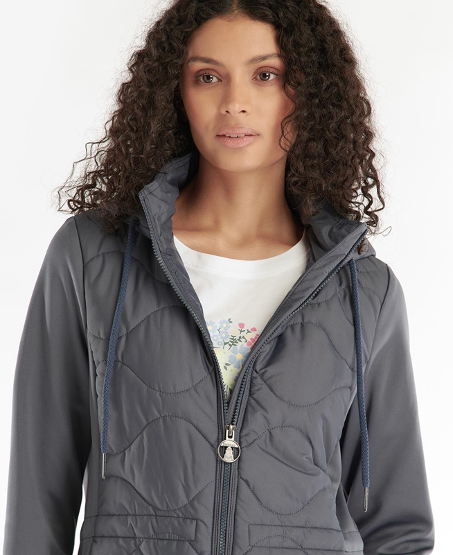 Grey Women's Barbour Willowherb Quilted Sweatshirts | NXBRWA-723