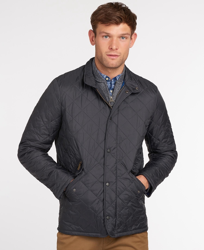 Navy Men's Barbour Flyweight Chelsea Quilted Jackets | OBWGFK-239