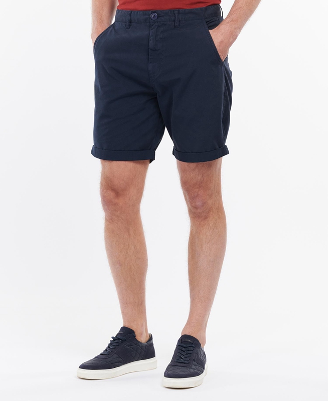 Navy Men's Barbour Glendale Short Pants | OJILGP-397