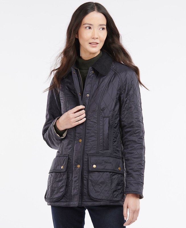 Navy Women's Barbour Beadnell Polarquilt Quilted Jackets | CXYNAV-948