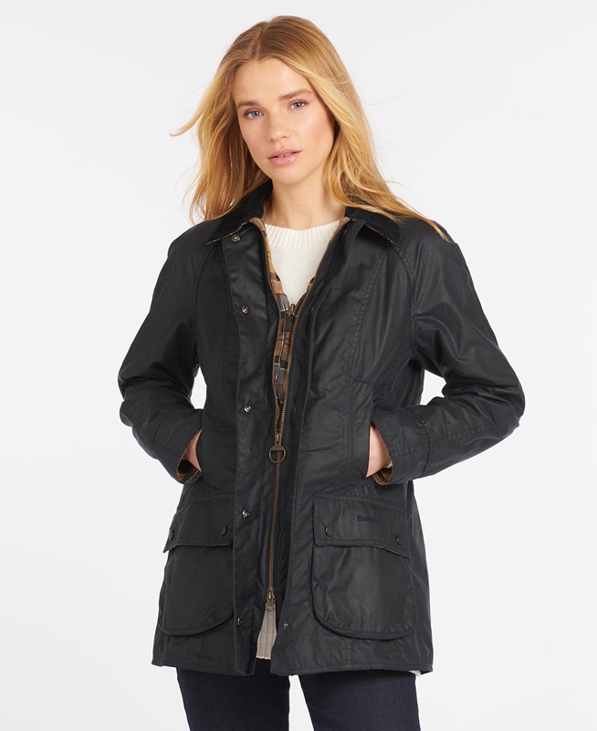 Navy Women's Barbour Beadnell® Waxed Jackets | YSJEUB-820