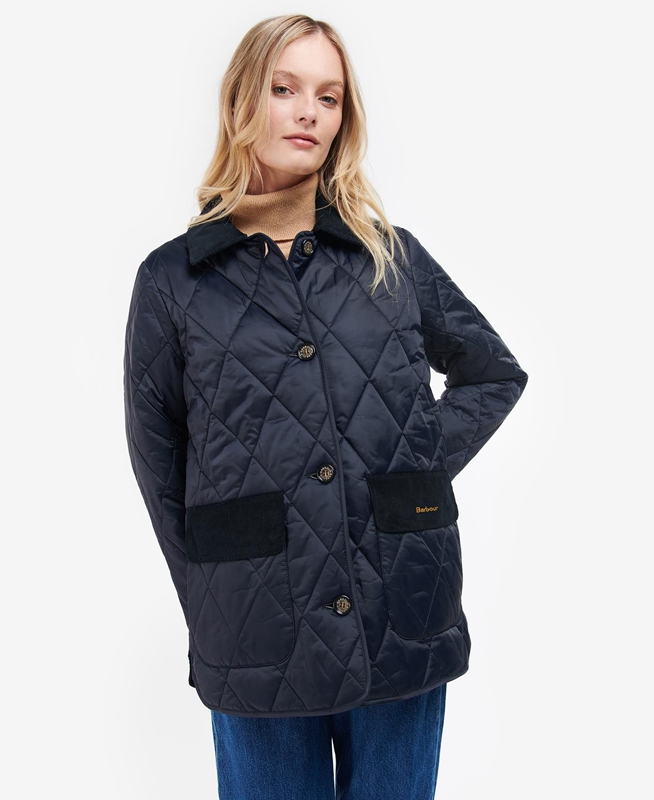 Navy Women's Barbour Bragar Quilted Jackets | JFRKOT-741