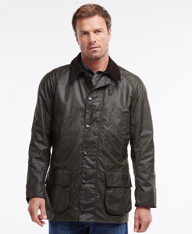 Olive Men's Barbour Bristol Waxed Jackets | OTGMBD-973