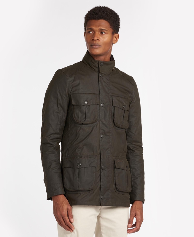 Olive Men's Barbour Corbridge Waxed Jackets | NKCIAD-204