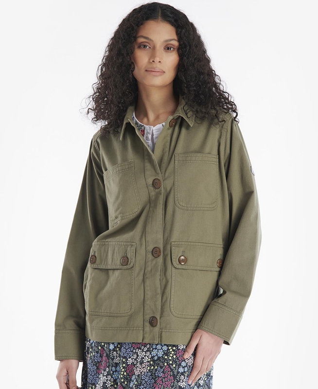 Olive Women's Barbour Coltsfoot Casual Jackets | CGLWMT-238