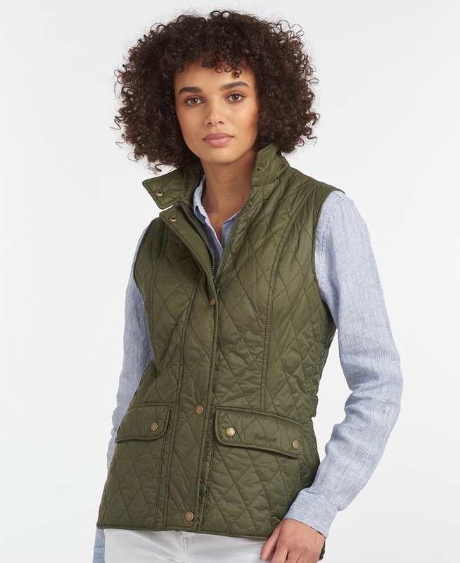 Olive Women's Barbour Weste Otterburn Vest | ZBCAPI-049