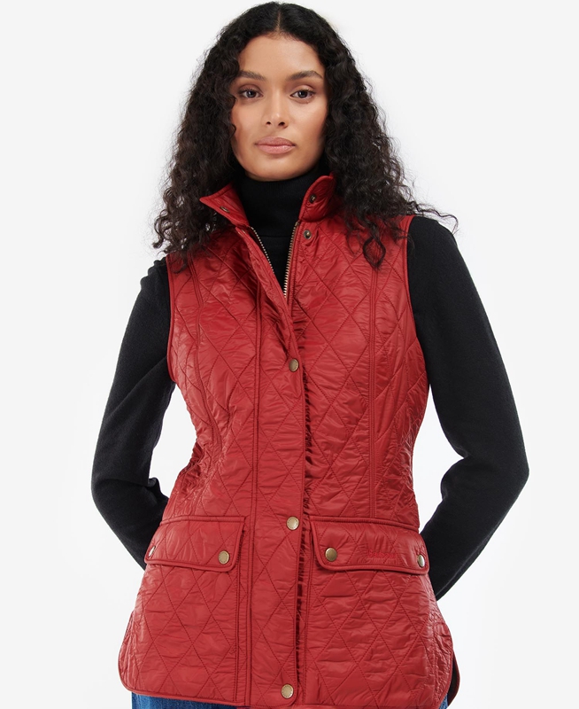 Red Women's Barbour Wray Vest | ZLHRYE-968