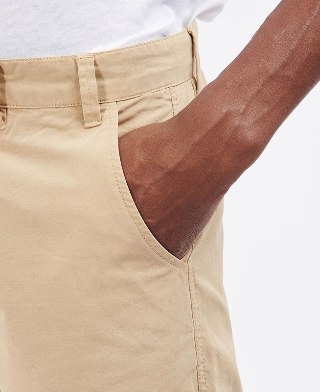 Beige Men's Barbour Glendale Chino Pants | IGMBCR-954