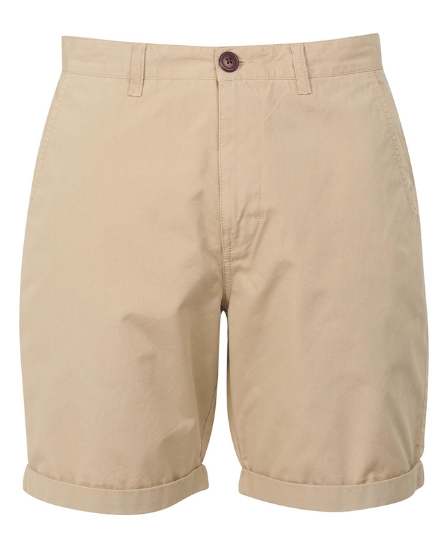 Beige Men's Barbour Glendale Short Pants | ACJXNB-924