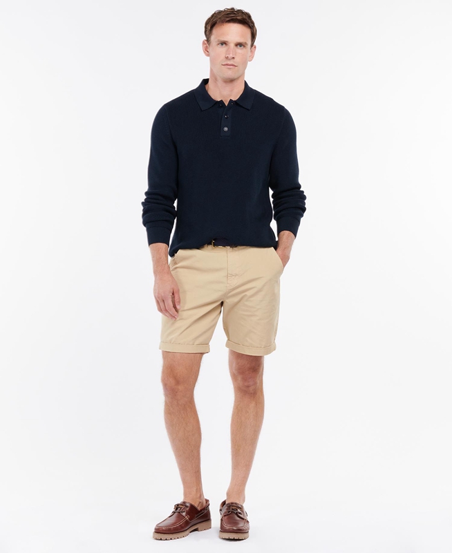 Beige Men's Barbour Glendale Short Pants | ACJXNB-924