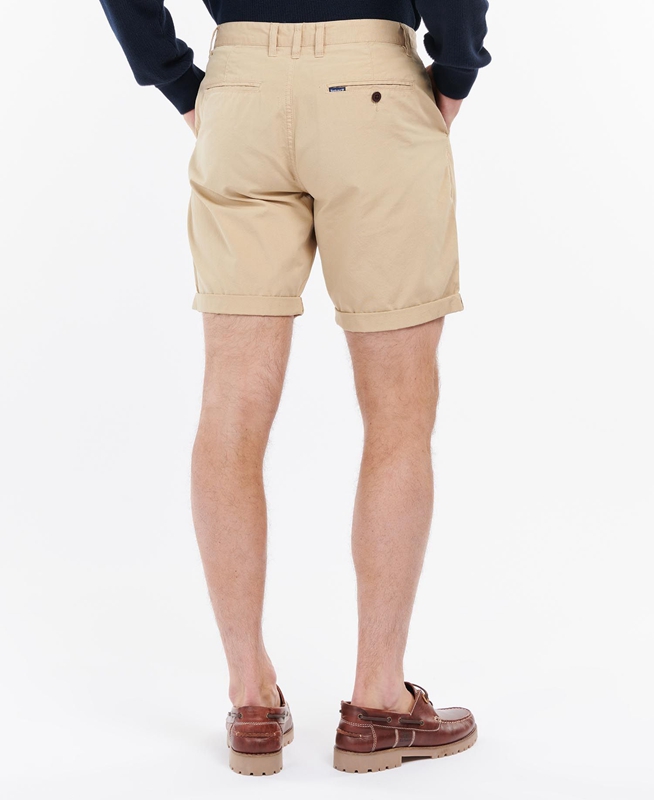 Beige Men's Barbour Glendale Short Pants | ACJXNB-924