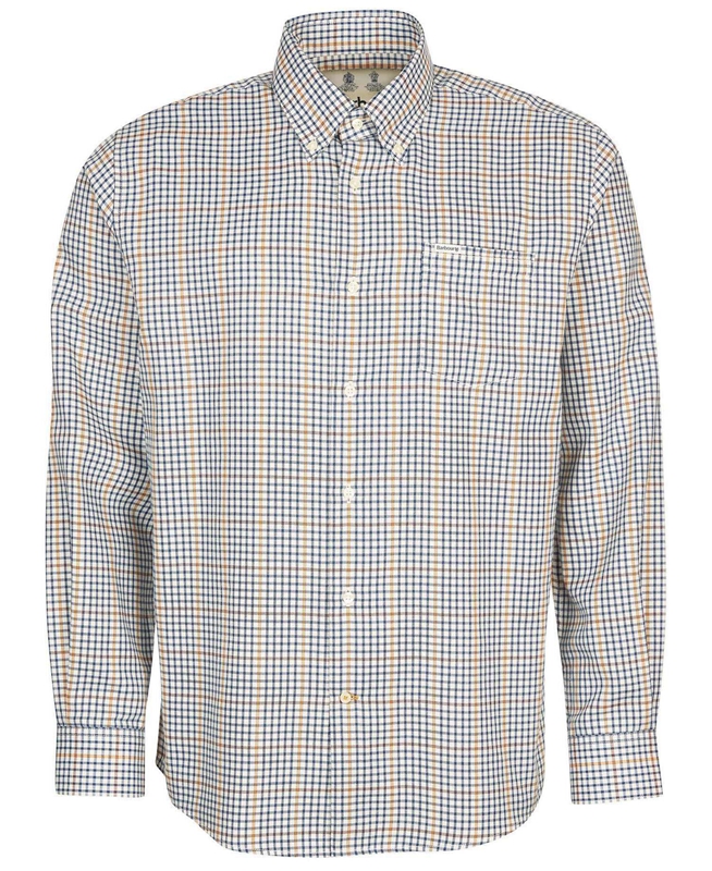 Beige Men's Barbour Hemd Henderson Thermo Weave Shirts | RHXZMI-691