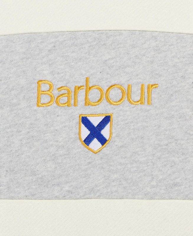 Beige Men's Barbour Honour Panel Crew Sweatshirts | QGUYHX-761