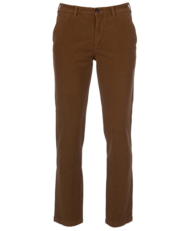 Beige Men's Barbour Neuston Moleskin Trousers Pants | KSWNJM-249