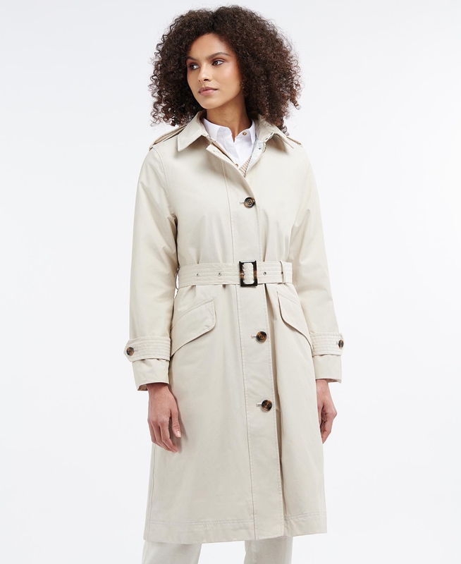 Beige Women\'s Barbour Camilla Waterproof Jackets | BZEXSJ-439