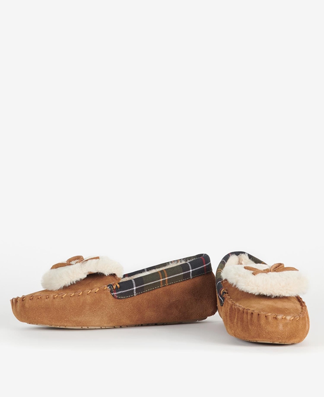 Beige Women's Barbour Darcie Slippers | KVRPJN-086