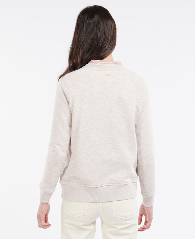 Beige Women's Barbour Otterburn Sweatshirts | RHQLZB-694