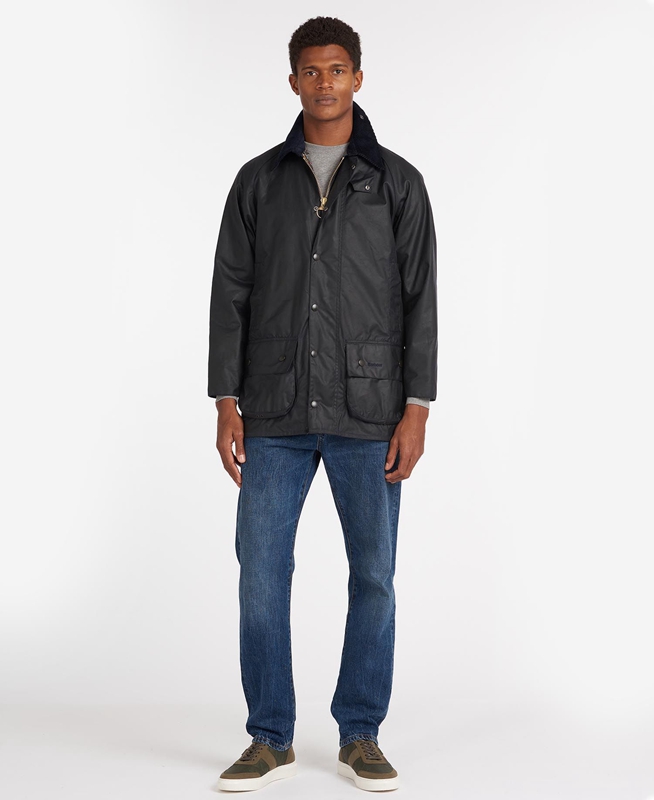 Black Men's Barbour Beaufort® Waxed Jackets | MZPKVJ-037