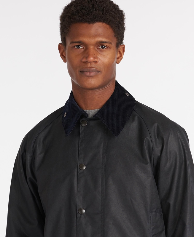 Black Men's Barbour Beaufort® Waxed Jackets | MZPKVJ-037