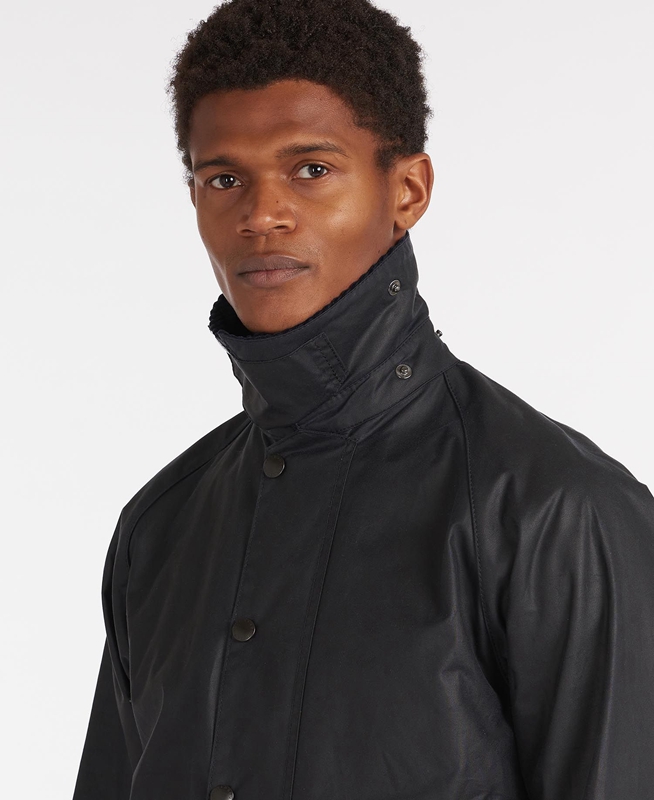 Black Men's Barbour Beaufort® Waxed Jackets | MZPKVJ-037