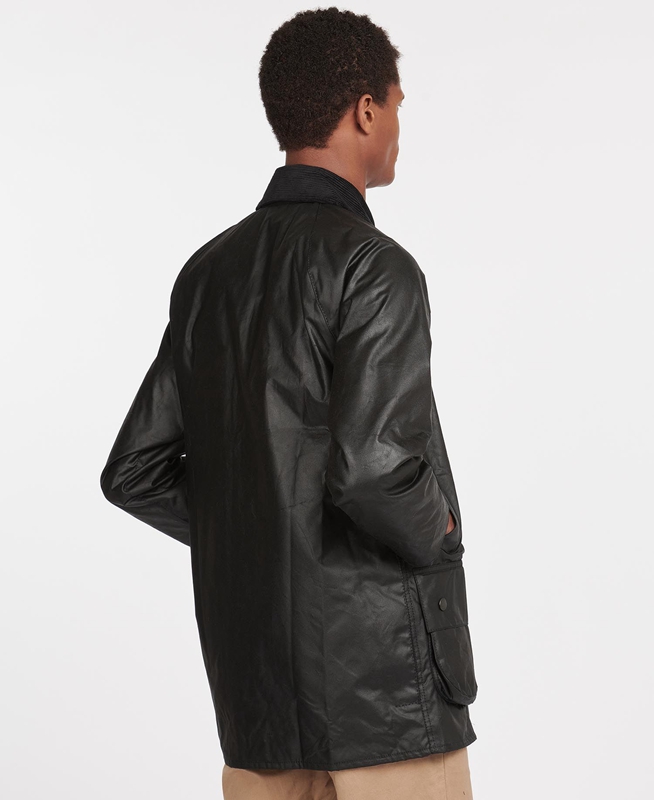 Black Men's Barbour Beaufort® Waxed Jackets | ONXHIQ-172