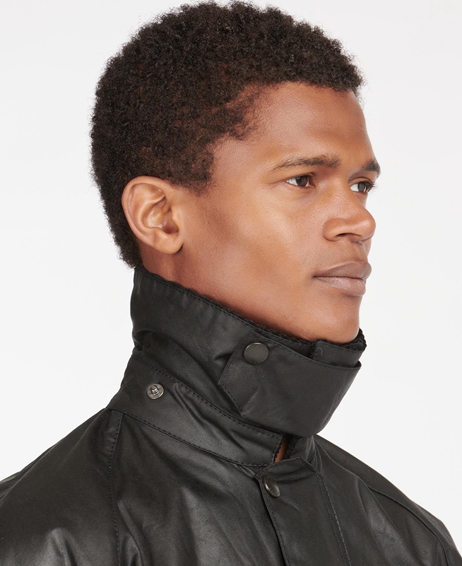 Black Men's Barbour Beaufort® Waxed Jackets | ONXHIQ-172