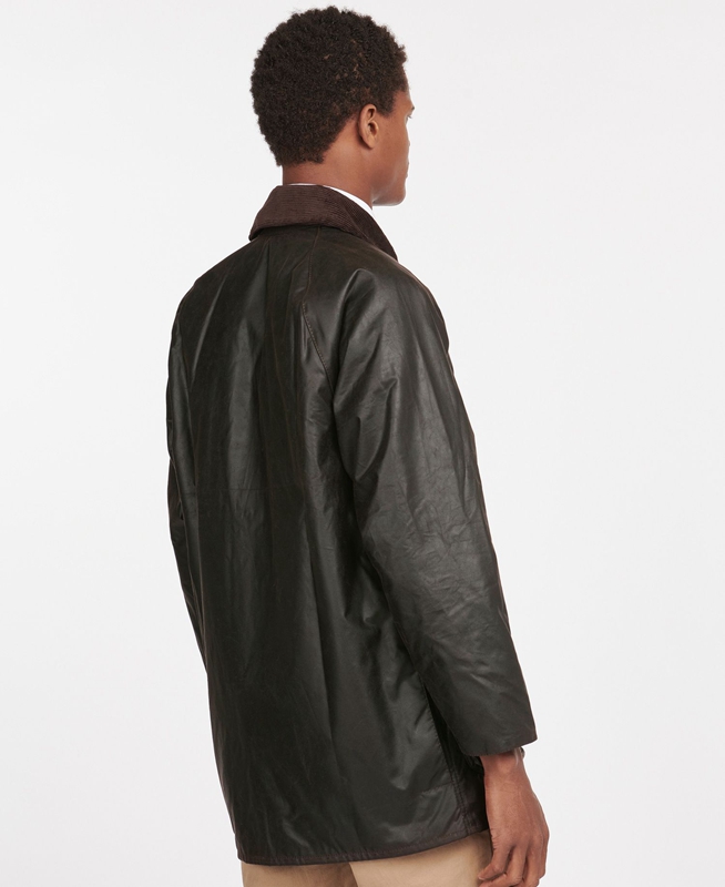 Black Men's Barbour Beaufort® Waxed Jackets | XRZVDU-936