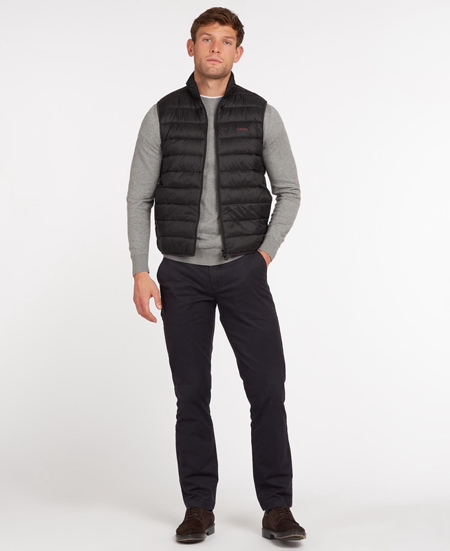 Black Men's Barbour Bretby Vest | HGXDVE-406