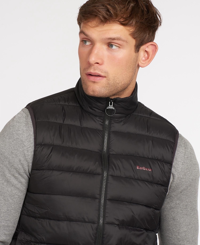 Black Men's Barbour Bretby Vest | HGXDVE-406