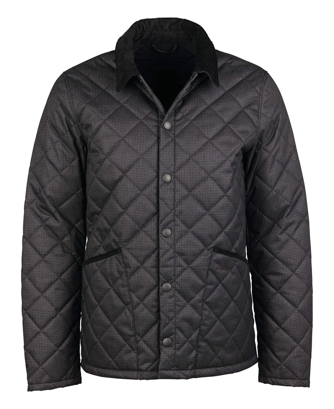 Black Men's Barbour Checked Heron Quilted Jackets | FXSHIZ-472