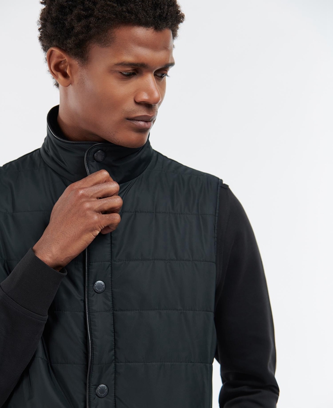 Black Men's Barbour Farnham Vest | FGAHCT-529