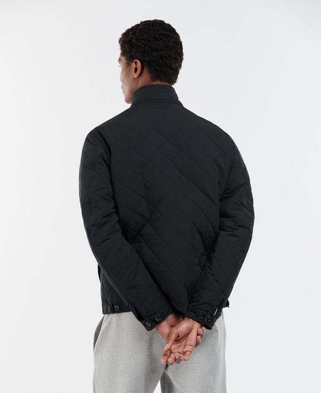 Black Men's Barbour Hitchen Quilted Jackets | JHOPNA-710