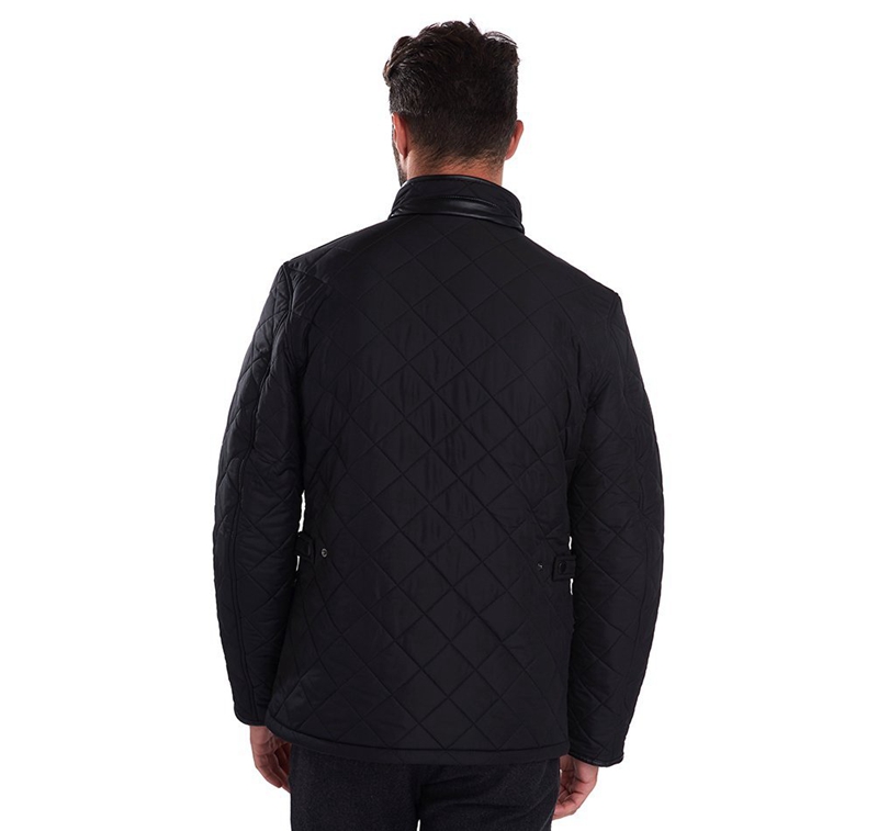 Black Men's Barbour Powell Quilted Jackets | SBGJDY-279