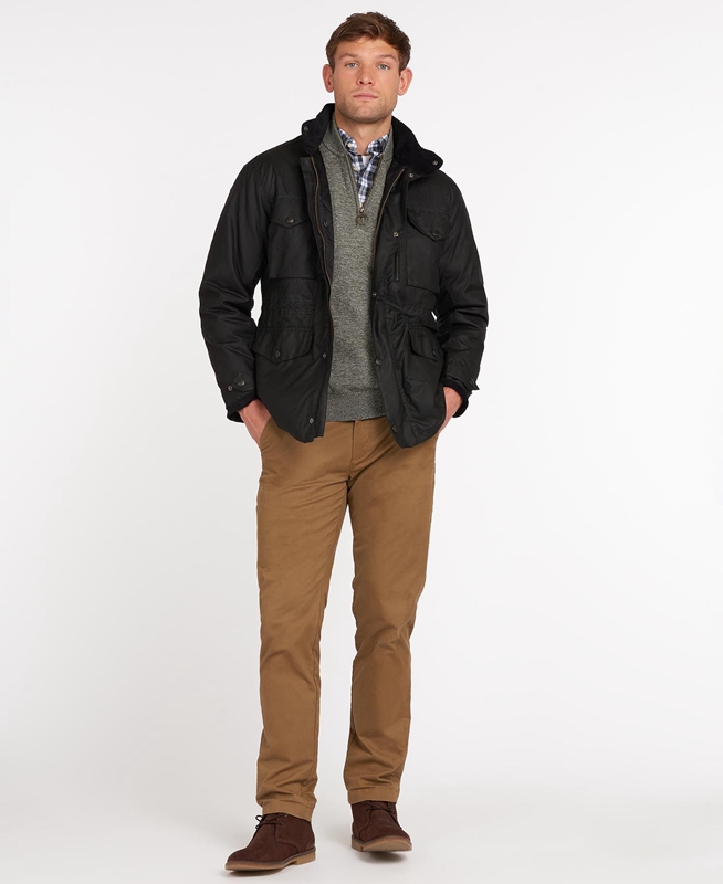 Black Men's Barbour Sapper Waxed Jackets | IHXLFG-481