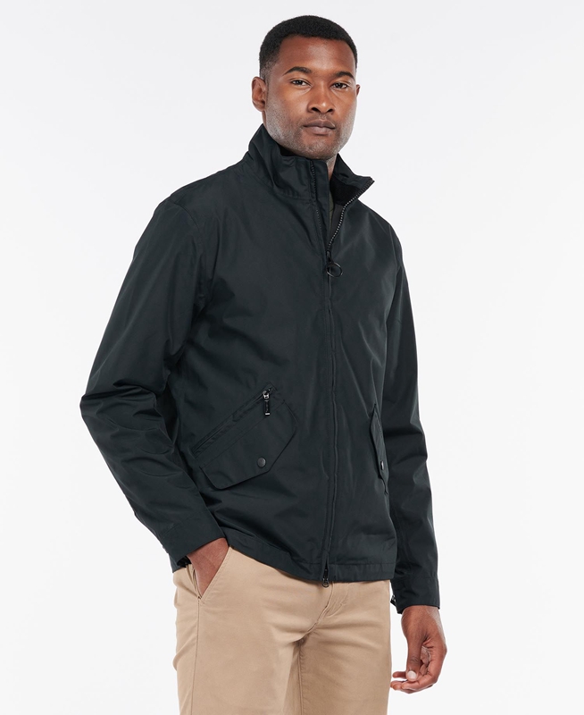 Black Men\'s Barbour Summer Chelsea Waterproof Jackets | XEFLTH-968