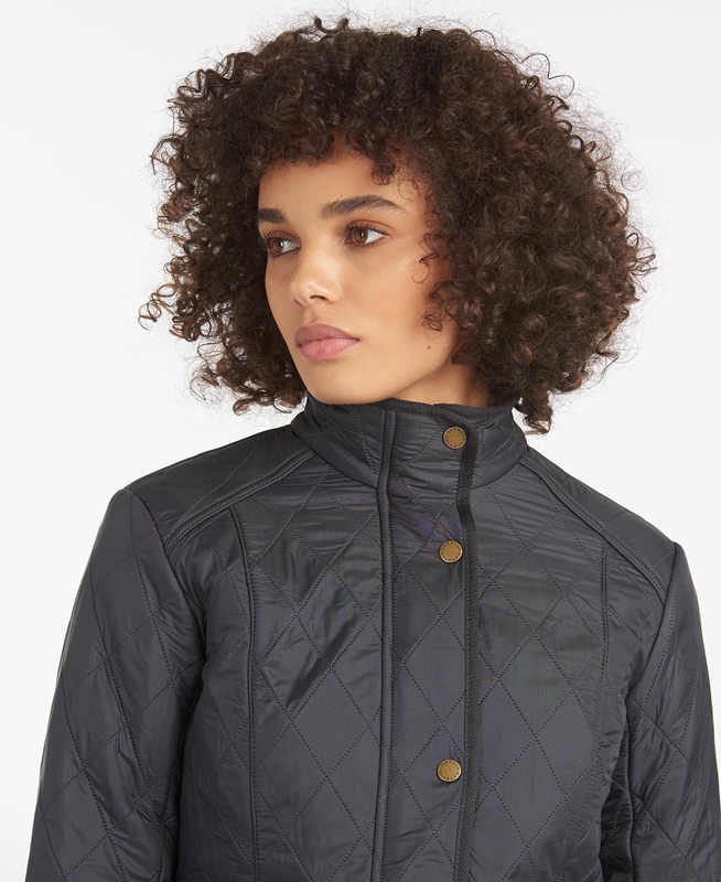 Black Women's Barbour Jacke Cavalry Polarquilt Quilted Jackets | DLURZH-796