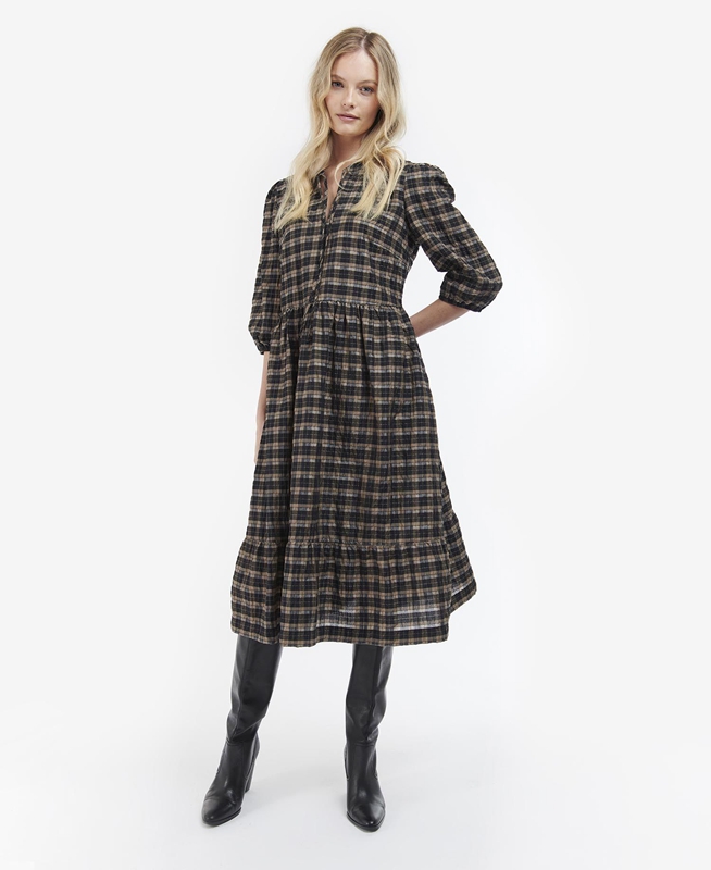 Black Women's Barbour Lorelie Dress | ZARQDF-567